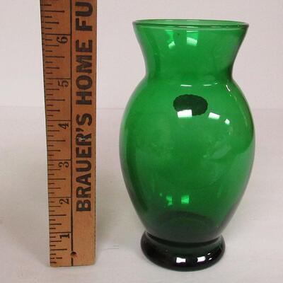 Anchor Hocking Forest Green Vase Original Label