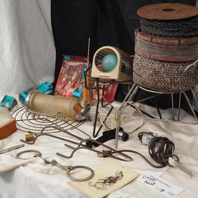 Lot 103 Rustic metal and lights
