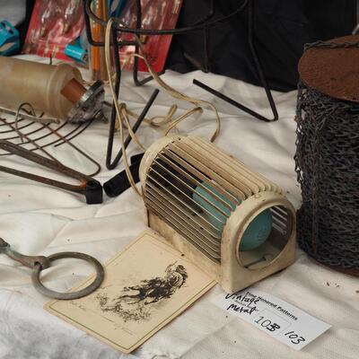Lot 103 Rustic metal and lights