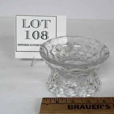 Fostoria American Pattern Hurricane Lamp Base, No Shade