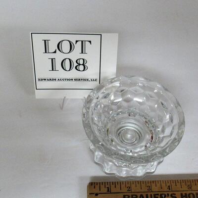 Fostoria American Pattern Hurricane Lamp Base, No Shade
