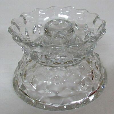 Fostoria American Pattern Hurricane Lamp Base, No Shade