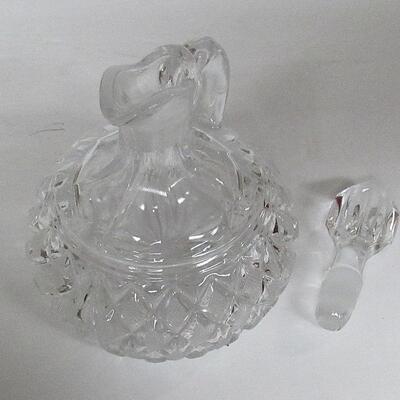 Pressed Glass With Cut Design Cruet with Original Matching Stopper