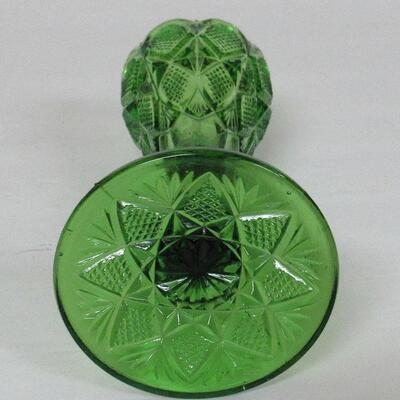 EAPG Green Bud Vase Pennsylvania Pattern US Glass Co