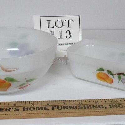 Fire King 3 Fruits Mixing Bowl and Baker Bottom, No Cover