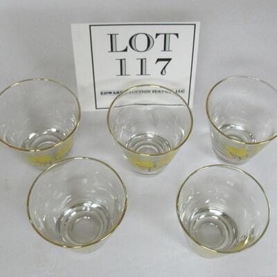 Mid Century Cocktail Glasses Yellow Wheat Design