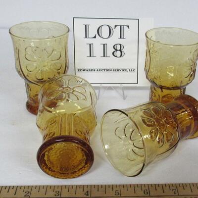MCM Mod Juice Glasses Amber Daisy Design
