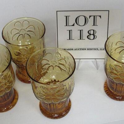 MCM Mod Juice Glasses Amber Daisy Design