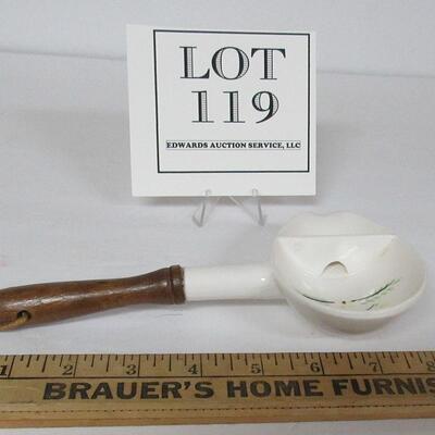 Vintage Rooster Strainer Spoon With Wood Handle