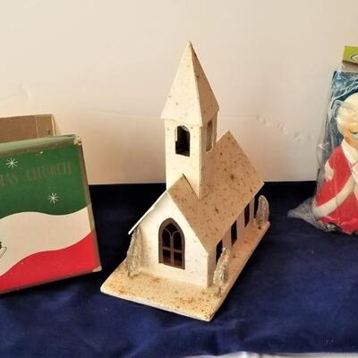 Lot #292  Vintage Christmas Lot - Mica Church in Box