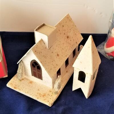 Lot #292  Vintage Christmas Lot - Mica Church in Box
