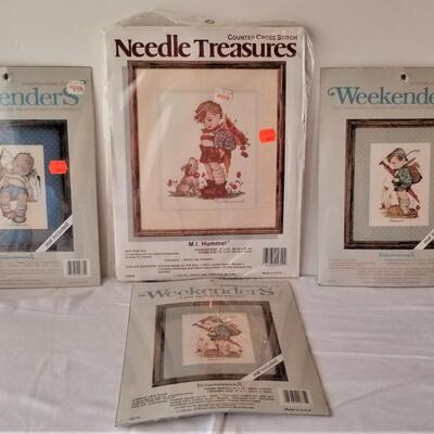 Lot #312  Four Counted Cross Stitch Kits with Hummel Theme