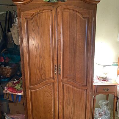 Two door wood armoire