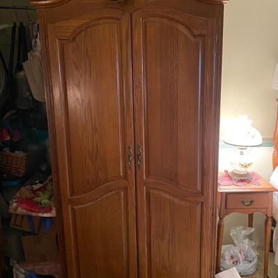 Two door wood armoire