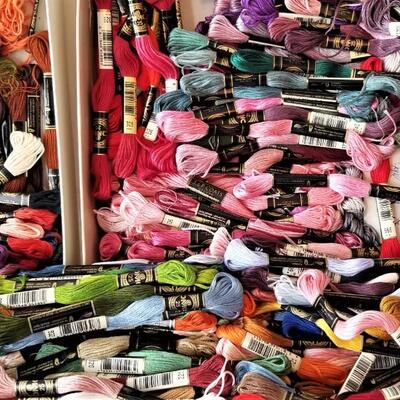 Lot #315  Large Lot of DMC embroidery floss - new and unused
