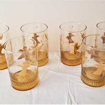 Lot #323 Set of 6 vintage Culver holiday drinking glasses