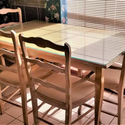 Lot #325  Pier One Bleached Dining Room Table and Chairs