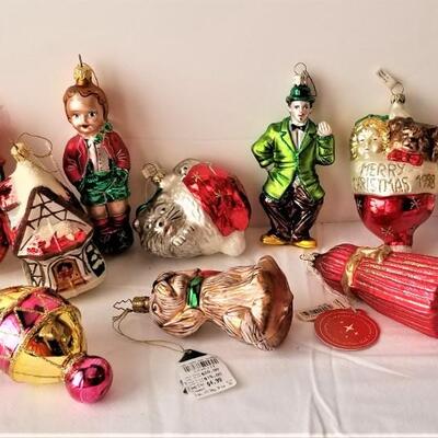 Lot #332  Lot of Contemporary Mercury Glass Christmas Ornaments