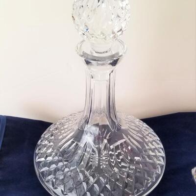 Lot #345  Crystal Vase, Decanter, 2 Marquis Waterford Angels
