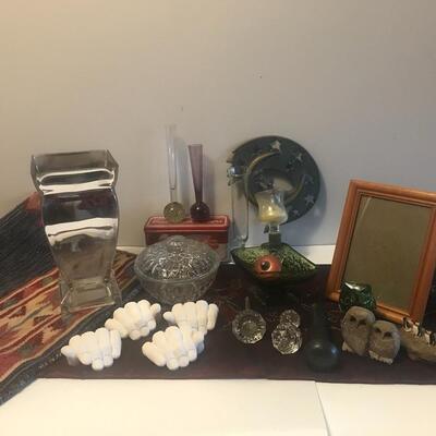 Lot 48:  Party Lite, Antique Crystal Knobs, and More
