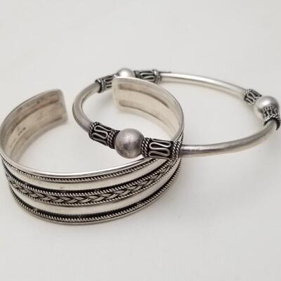 Lot #354  Two Sterling Silver Bracelets