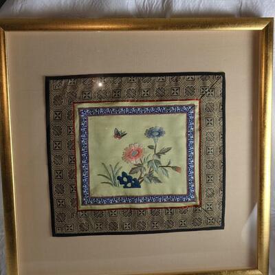 Vintage Framed Chinese Silk