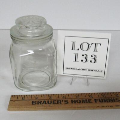 Small Clear Glass Canister Apocathary Jar