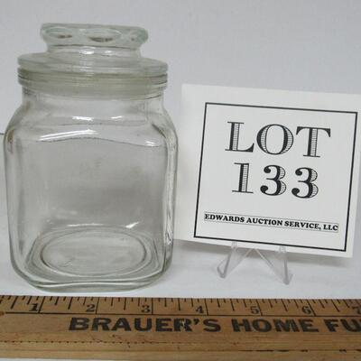 Small Clear Glass Canister Apocathary Jar