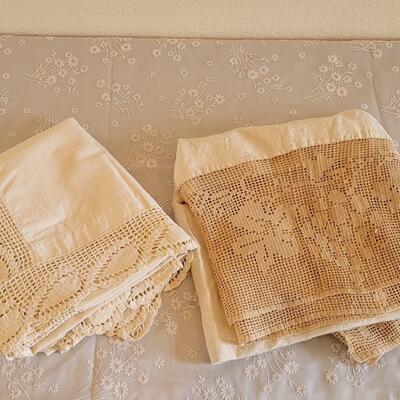 Lot 16: (2) Medium Rectangle Handmade Tablecloths