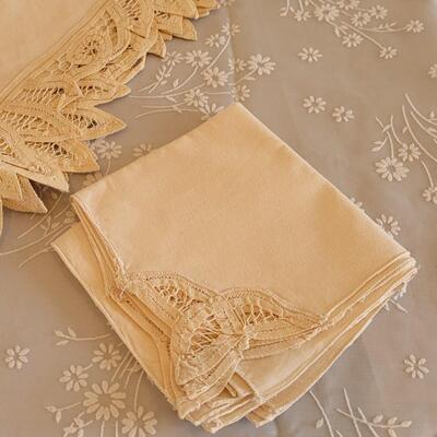 Lot 23: Square Tablecloth & 4 Napkins 