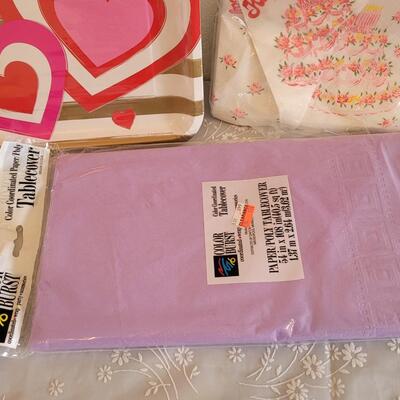Lot 40: Disposable Tablecloths, Plates, Napkins and Birthday Decorations 