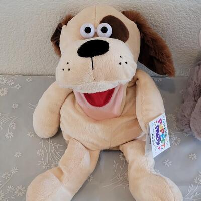 Lot 49: New Musical Puppy Puppet, Elephant & Panda Plushies 
