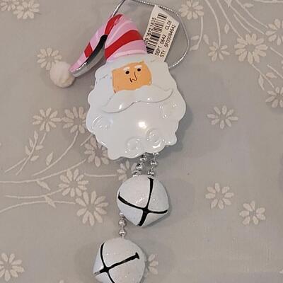 Lot 57: New (5) Santa Christmas Ornaments 