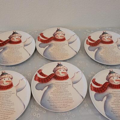 Lot 61: (6) Snowman Plates
