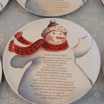 Lot 61: (6) Snowman Plates