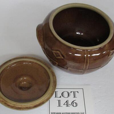 Vintage Brownware Bean Pot Marked USA