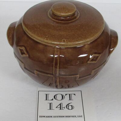 Vintage Brownware Bean Pot Marked USA