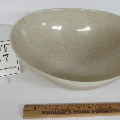 Large Red Wing Bowl MCM Speckled Glaze
