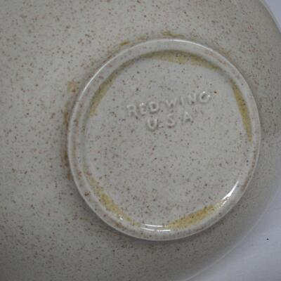 Large Red Wing Bowl MCM Speckled Glaze