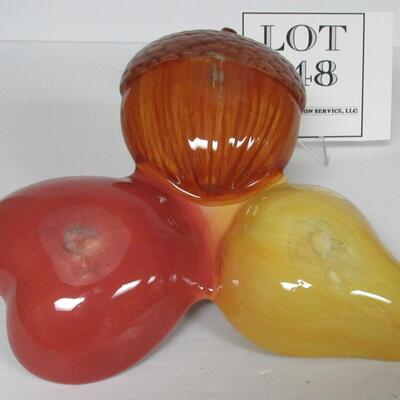 Nice 3 Part Candy or Nut Dish Apple, Pear, Acorn Design