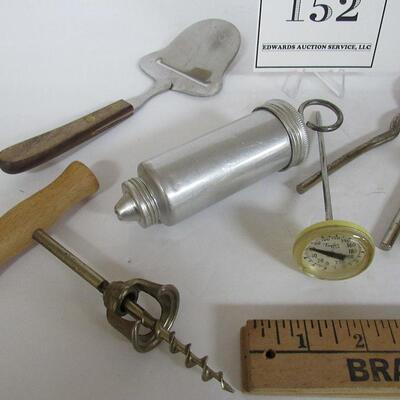 Lot of Kitchen Utensils, Thermometer, Decorator Set, Berry Picker, More