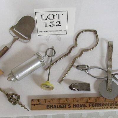 Lot of Kitchen Utensils, Thermometer, Decorator Set, Berry Picker, More