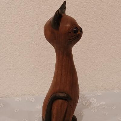 Lot 84: Mid Century Modern Wood Siamese Cat 
