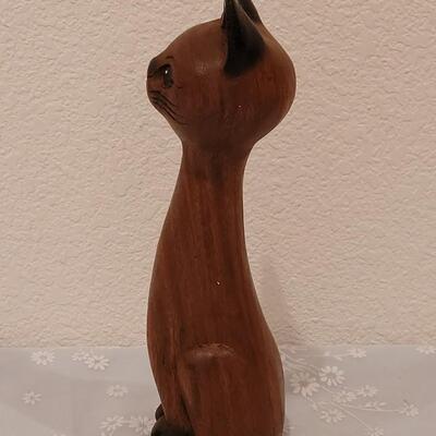 Lot 84: Mid Century Modern Wood Siamese Cat 