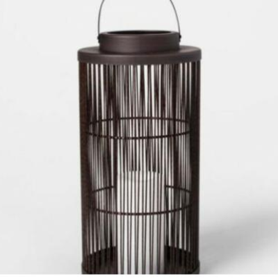Threshold Vertical Weave LED Battery Operated Outdoor Lantern 15â€ Diameter