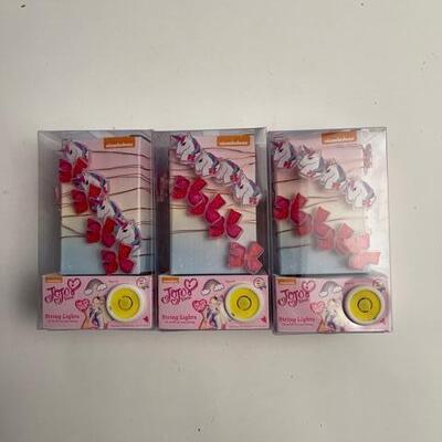 Three Packs Jojo Unicorns & Bows String Lights Battery Powered