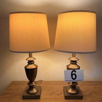 LOT#6B1: Pair of Satin Finish Lamps