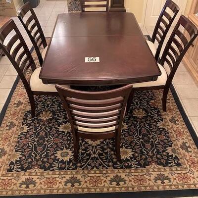 LOT#56DR: KingStone Dining Table with Six Chairs & Area Rug