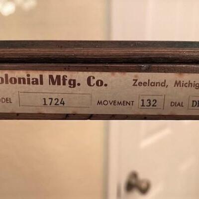 LOT#59DR: German Colonial Mfg Co. Grandmother Clock