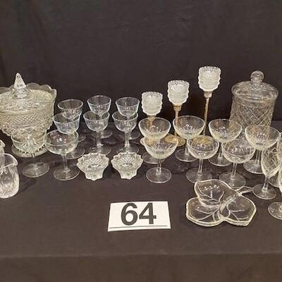 LOT#64DR: Assorted Cut Glass Lot